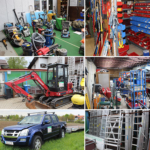 Construction machinery, vehicles, tools and building materials