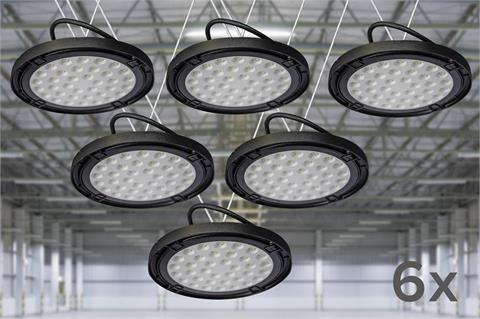 6 Stück LED Hallenstrahler Vario Tech VT-HL100W