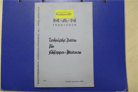 MAN TRAKTOREN - Technische Daten für Schlepper-Motoren, Ausgabe September 1958
