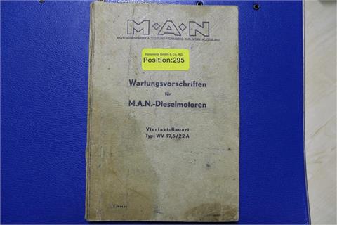 MAN Wartungsvorschriften für M.A.N.-Dieselmotoren, Viertakt-Bauart, Typ: WV 17,5/22 A